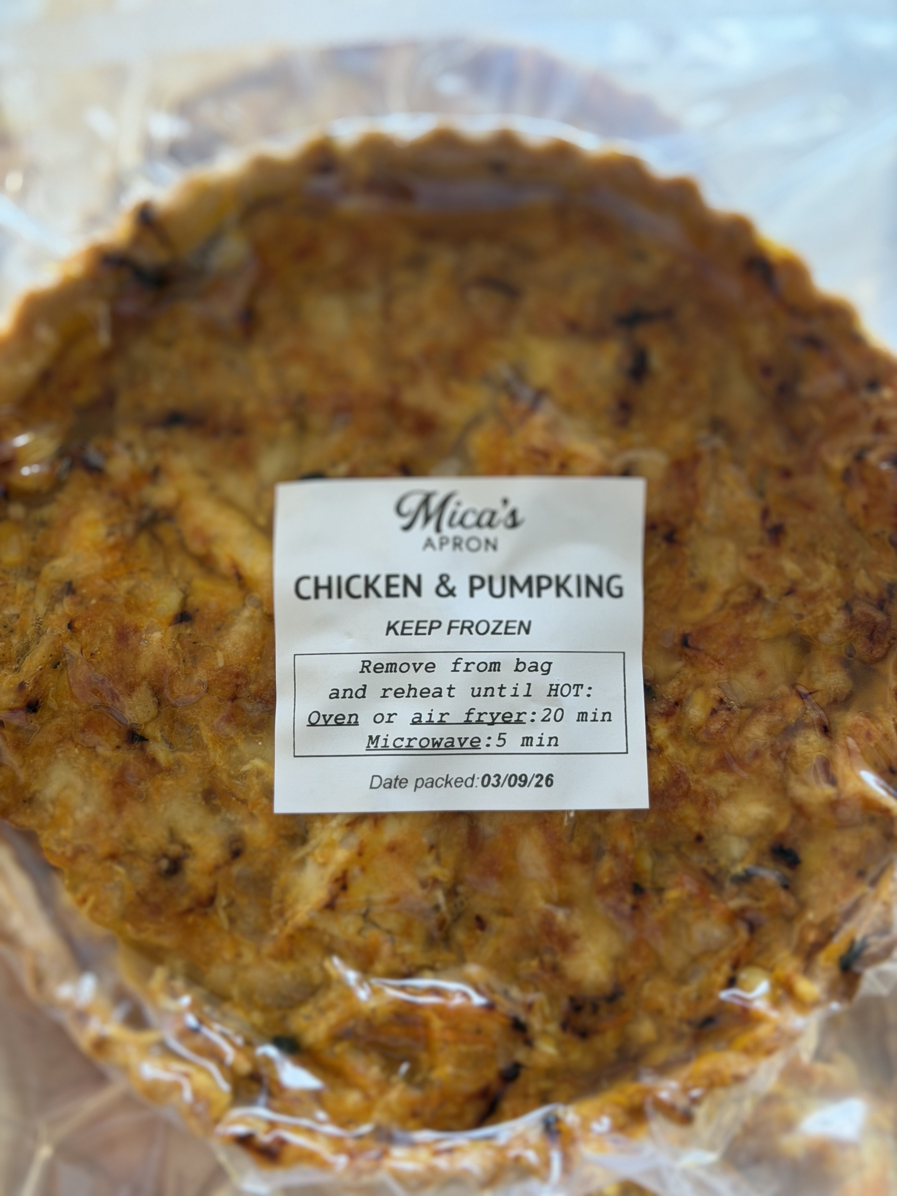 CHICKEN QUICHE  (Whole wheat dough)